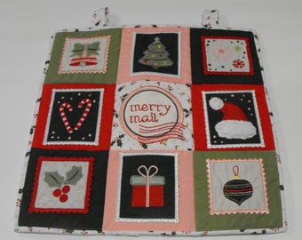 Embroidered Wall Hanging, Appliqued Wall Hanging, Embroidered Banner, Winter Wall Hanging, Winter Banner, Quilted Wall Hanging