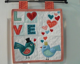 Embroidered Wall Hanging, Appliqued Wall Hanging, Embroidered Banner, 4th of July Wall Hanging, Holiday Banner, Quilted Wall Hanging