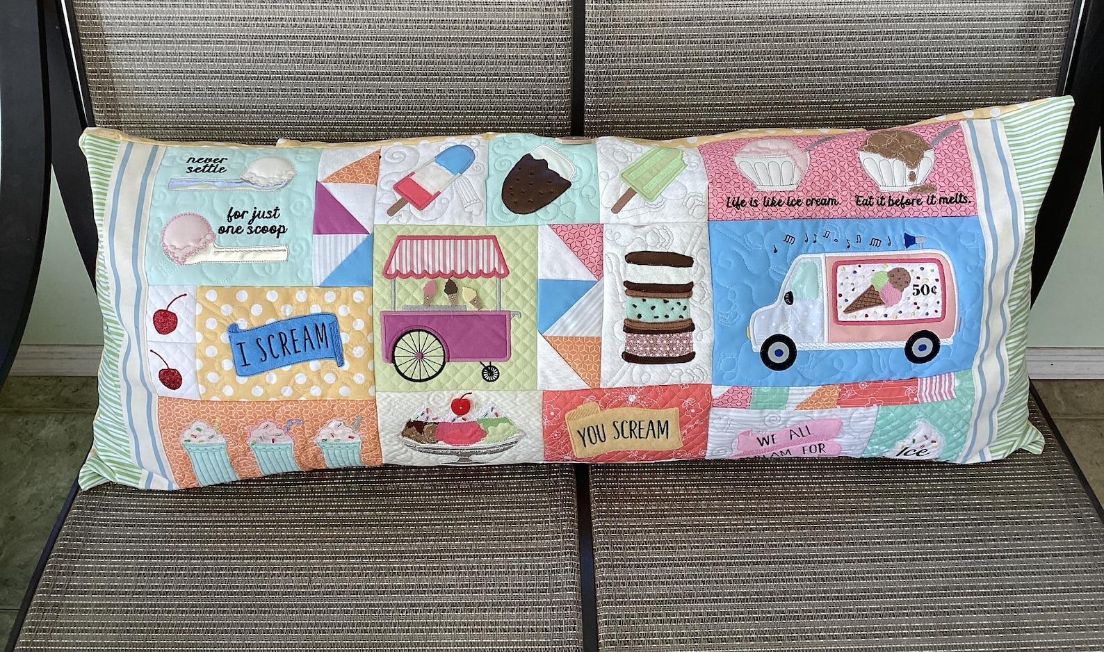 Two Scoops Bench Pillow, Bench Pillow, Kimberbell Pillow, Bench Pillow