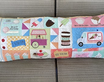 Two Scoops Bench Pillow, Bench Pillow, Kimberbell Pillow, Bench Pillow Cover, Machine Appliqued, Quilted