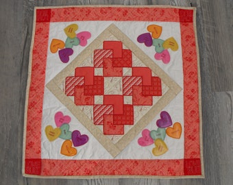 Machine embroidered appliqued table topper