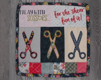 Embroidered Wall Hanging, appliqued wall hanging, quilted wall hanging