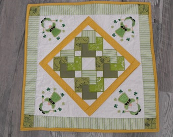 Machine embroidered appliqued table topper