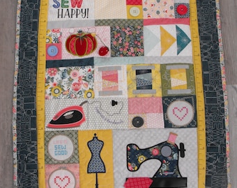 Lap Quilt Oh Sew Delightful Wall Quilt Machine Appliqued Lap Quilt Machine Quilted Wall Hanging Sew Themed Wall Hanging Kimberbell