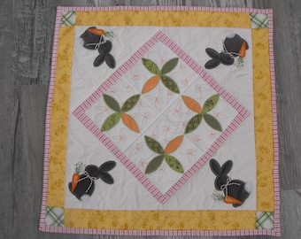 Machine embroidered appliqued table topper