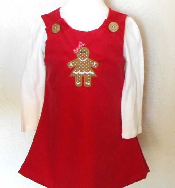 red corduroy jumper dress