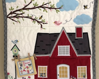Home Sewn May lEmbroidered Appliqued Wall Hanging