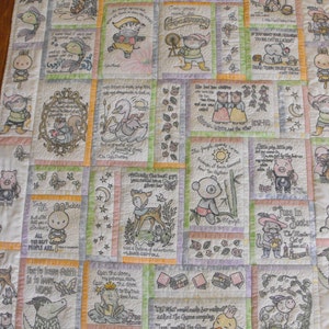 Baby Quilt Machine Embroidered Baby Quilt Machine Embroidered Quilt, Nursery Rhyme Quilt, Custom Baby Quilt, Handmade Baby Quilt