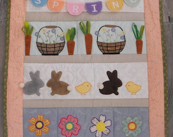 Easter Wall Hanging Quilted Wall Hanging Spring Wall Hanging Appliqued Wall Hanging Appliqued Easter Wall Hanging Bunny Wall Hanging