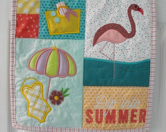 Embroidered Wall Hanging, Appliqued Wall Hanging, Embroidered Banner, Winter Wall Hanging, Winter Banner, Quilted Wall Hanging