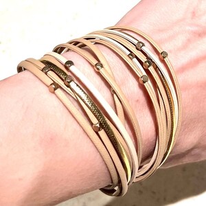Natural Hues Leather Strip Bangle
