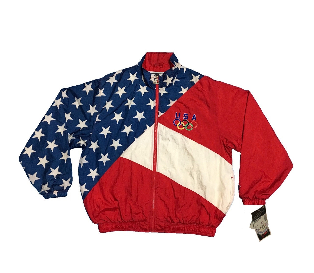 Vintage Team USA Starter Jacket 90s Olympische Winterjas Puffer Deadstock NOS R6 Kleding Gender-neutrale kleding volwassenen Jacks en jassen 