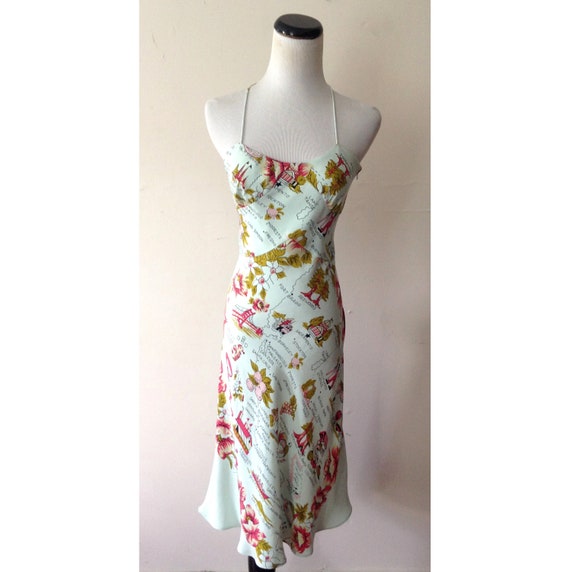Tibi 1990s 100% silk souvenir California map print