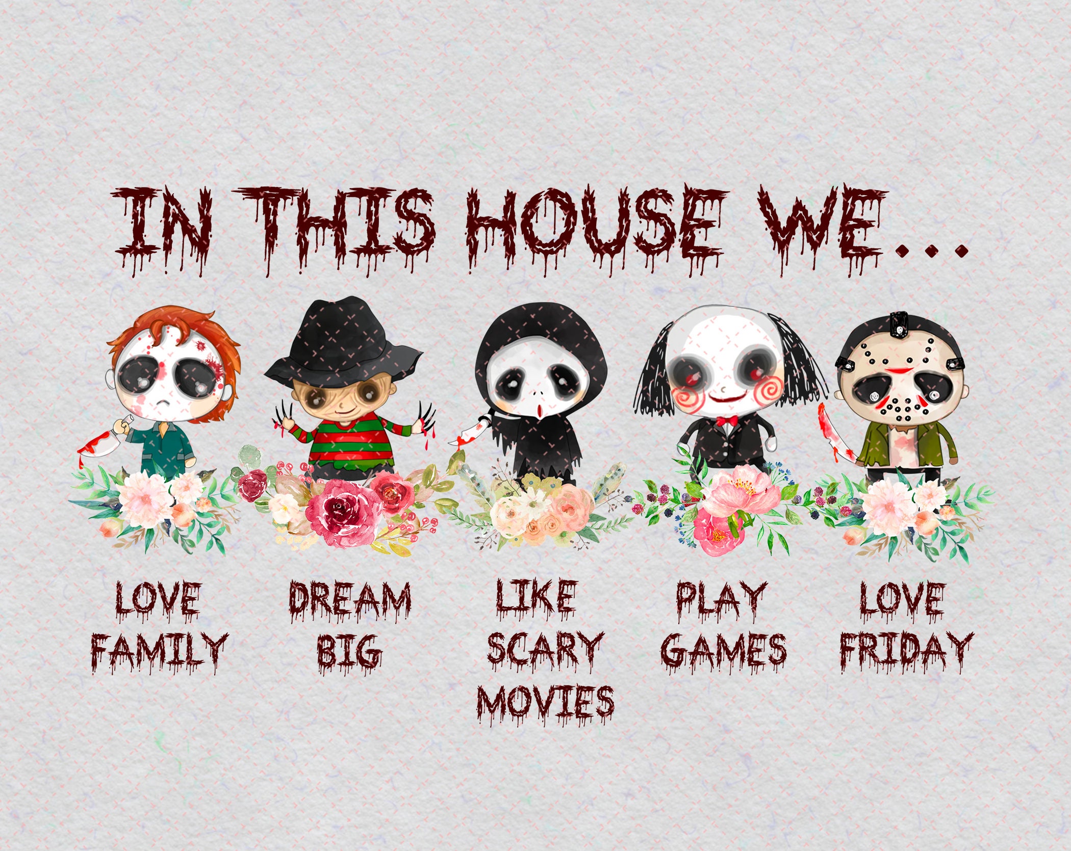 In This House We... PNG Horror Movie Horror Etsy