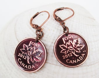 Collectible Canadian Penny Earrings