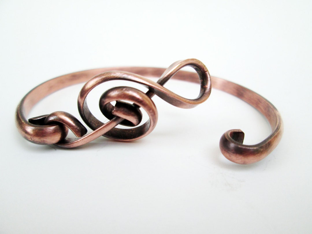 Copper Treble Clef Cuff Bracelet or Silver - Etsy