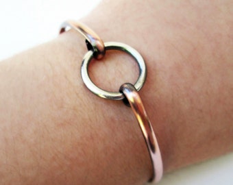 Silver Circle Copper Bracelet- Wholeness
