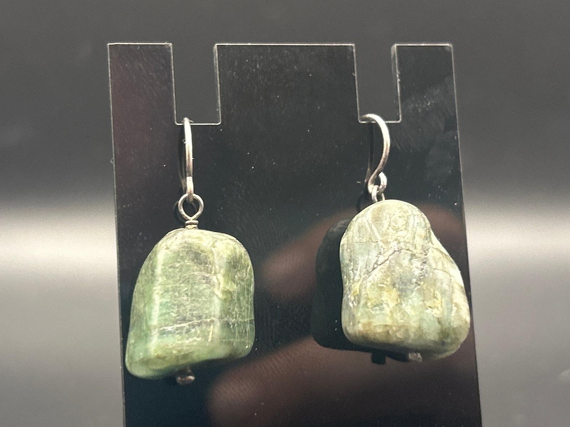 Vintage Lucoral LUC 925 Sterling Silver Raw Emerald 3 Pc Jewelry Set Stuller, photo 10 of 13