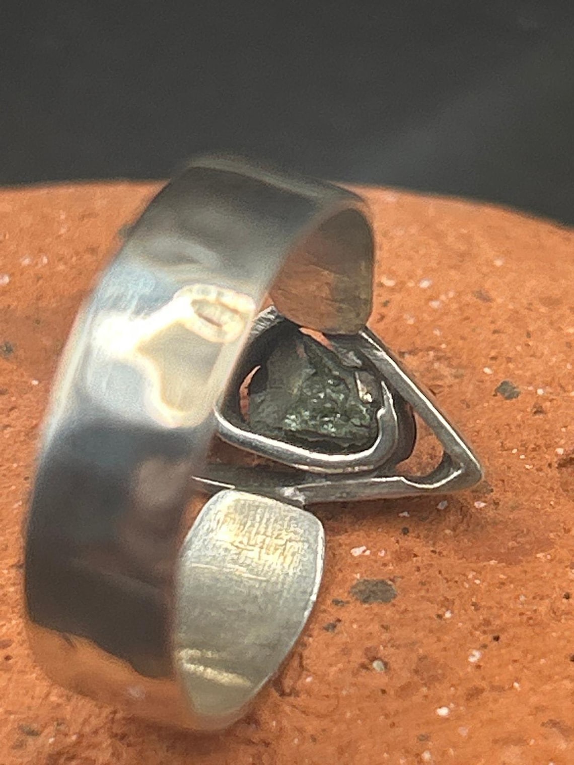 Handmade Maine Sea Glass All Seeing Eye Ring 925 Sterling Silver Size 7 Artisan, photo 7 of 9