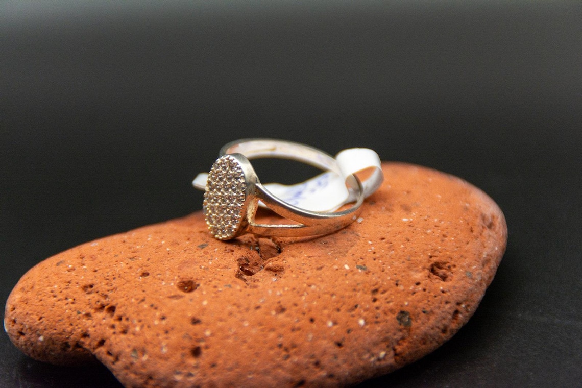 Pave CZ Cluster Ring in Sterling Silver - Size 8.5, photo 4 of 6