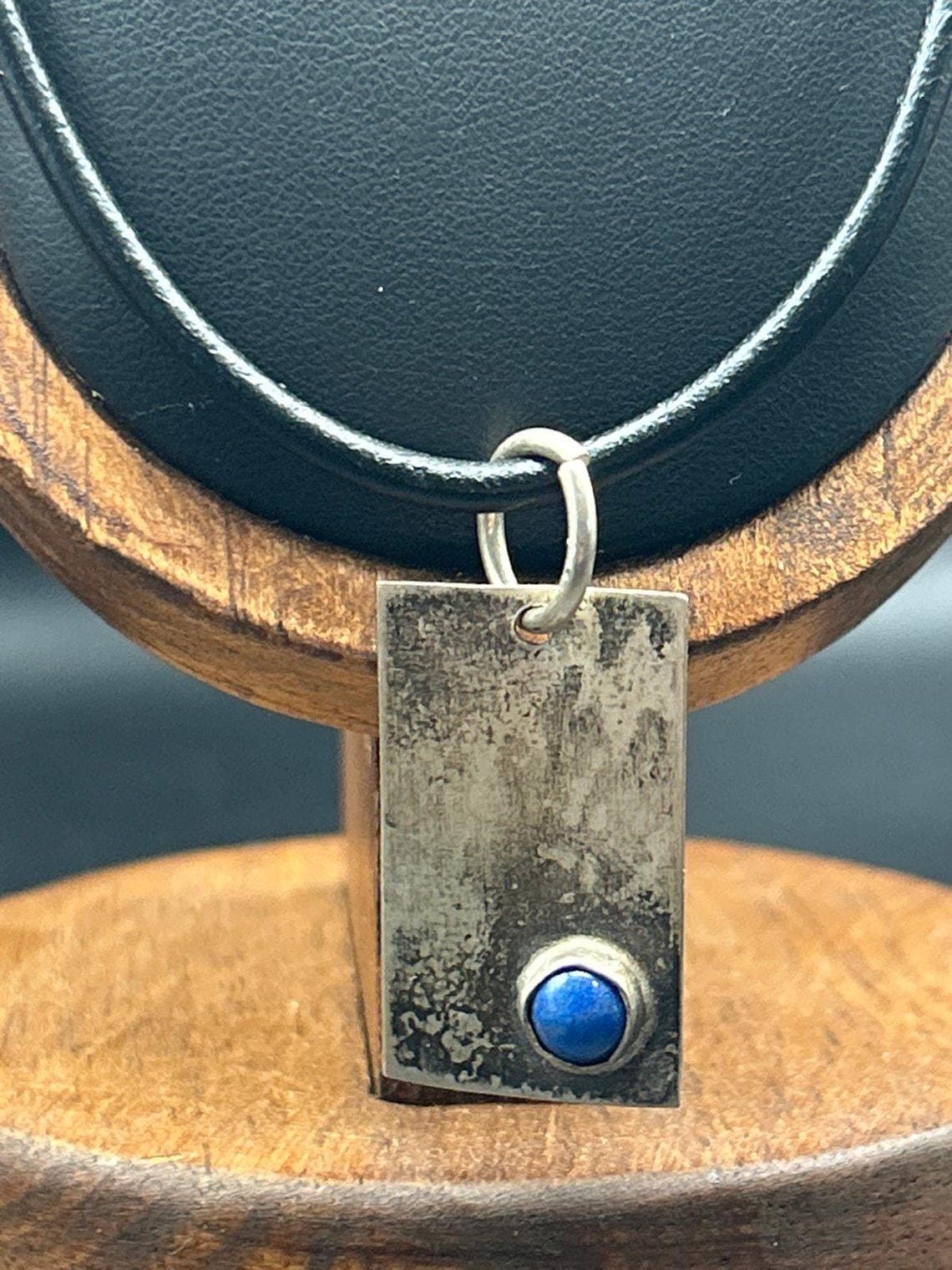 Vintage Handmade Modernist Silver Pendant Necklace | Abstract Bypass, photo 2 of 6