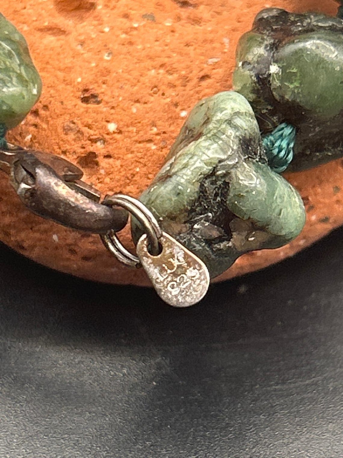 Vintage Lucoral LUC 925 Sterling Silver Raw Emerald 3 Pc Jewelry Set Stuller, photo 9 of 13