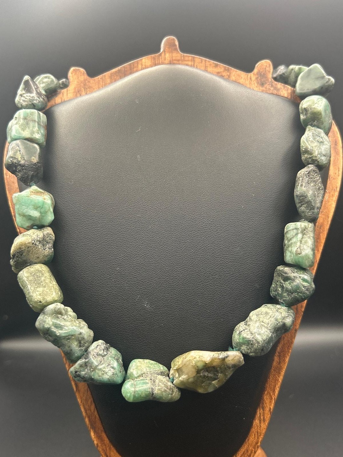 Vintage Lucoral LUC 925 Sterling Silver Raw Emerald 3 Pc Jewelry Set Stuller, photo 2 of 13