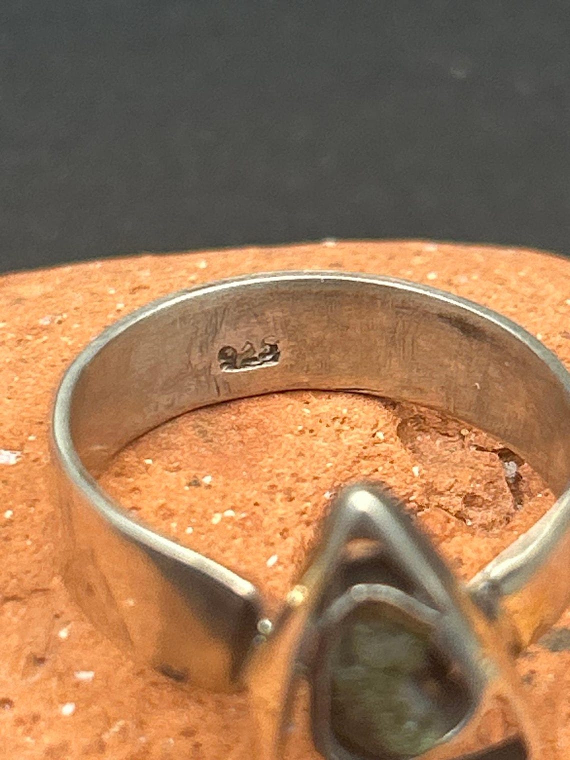 Handmade Maine Sea Glass All Seeing Eye Ring 925 Sterling Silver Size 7 Artisan, photo 9 of 9