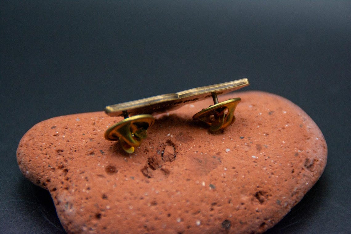 Vintage 2018 Ladies Of Harley Hog Winged Brass Lapel Pin, photo 4 of 6
