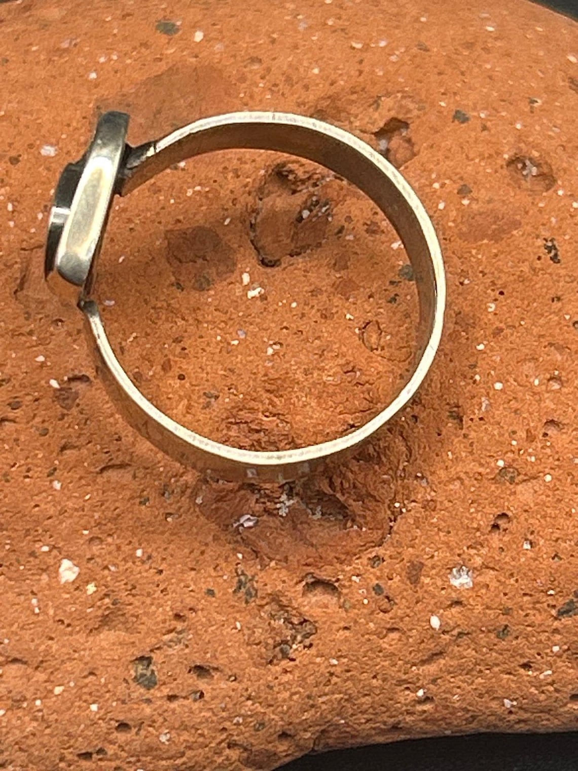 Handmade Maine Sea Glass All Seeing Eye Ring 925 Sterling Silver Size 7 Artisan, photo 6 of 9