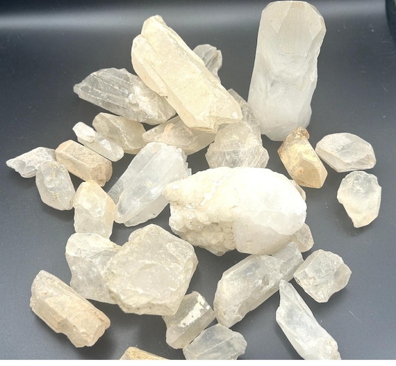 Raw Madagascar Clear Quartz Crystal Points Mystery Scoop Grab Bag 1 LB Bulk Lot