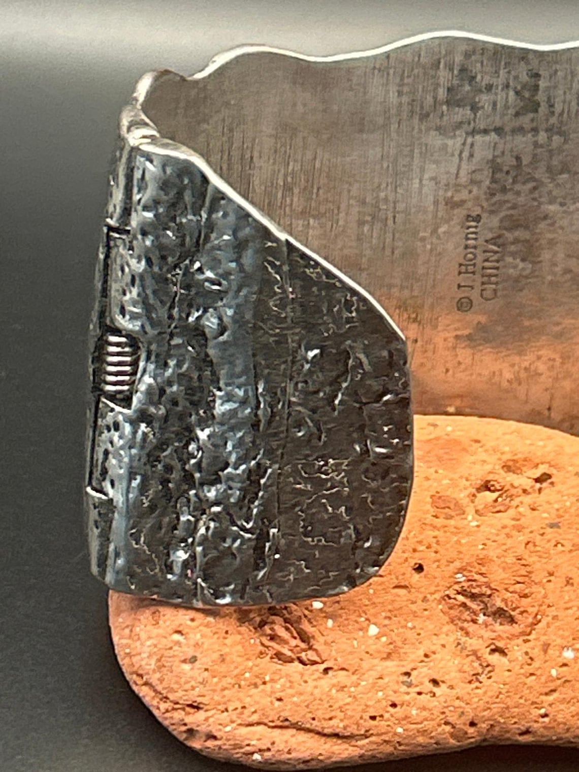 J Hornig 2" Wide Silver Plated Moth To A Flame Bracelet - Adjustable 7" to 8", photo 4 of 8