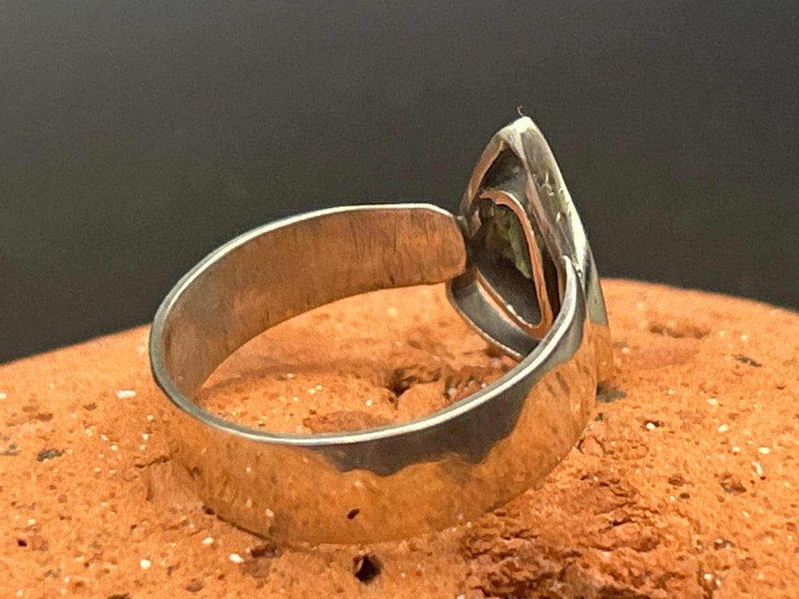 Handmade Maine Sea Glass All Seeing Eye Ring 925 Sterling Silver Size 7 Artisan, photo 5 of 9