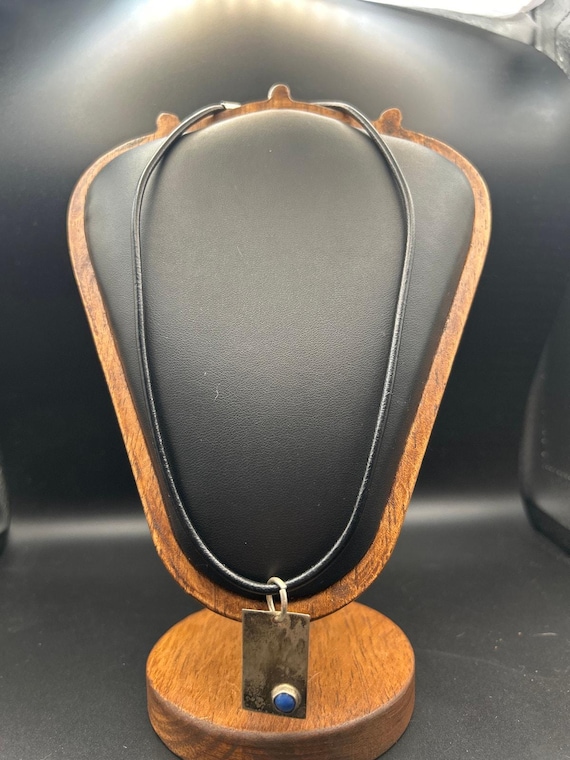 Vintage Handmade Modernist Silver Pendant Necklace | Abstract Bypass