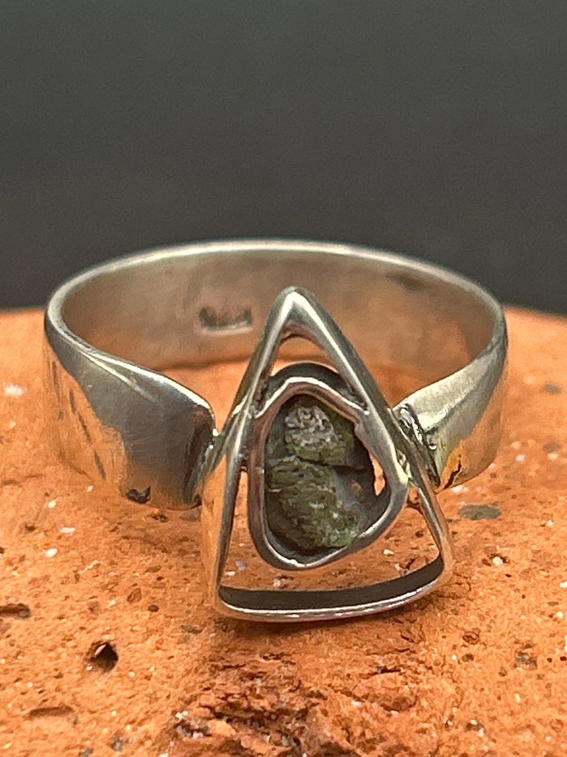 Handmade Maine Sea Glass All Seeing Eye Ring 925 Sterling Silver Size 7 Artisan, photo 8 of 9
