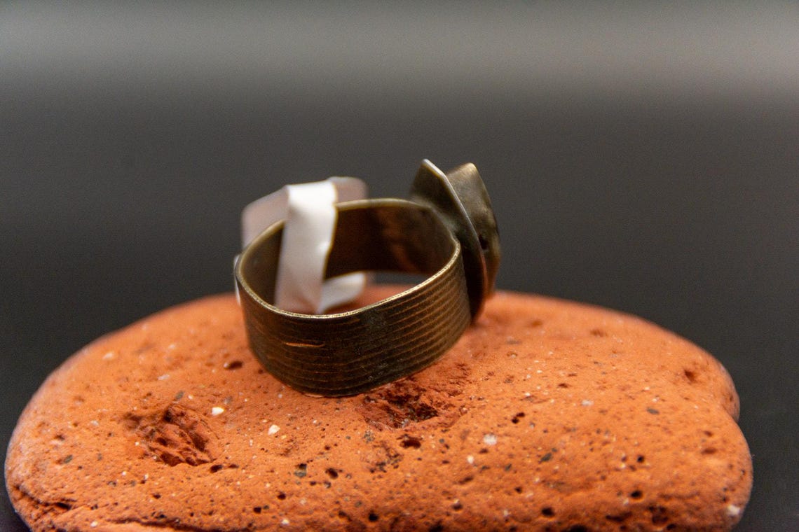 Garnet Kochi Tribal Ring – Afghanistan Artisan Handmade Size 8, photo 4 of 6