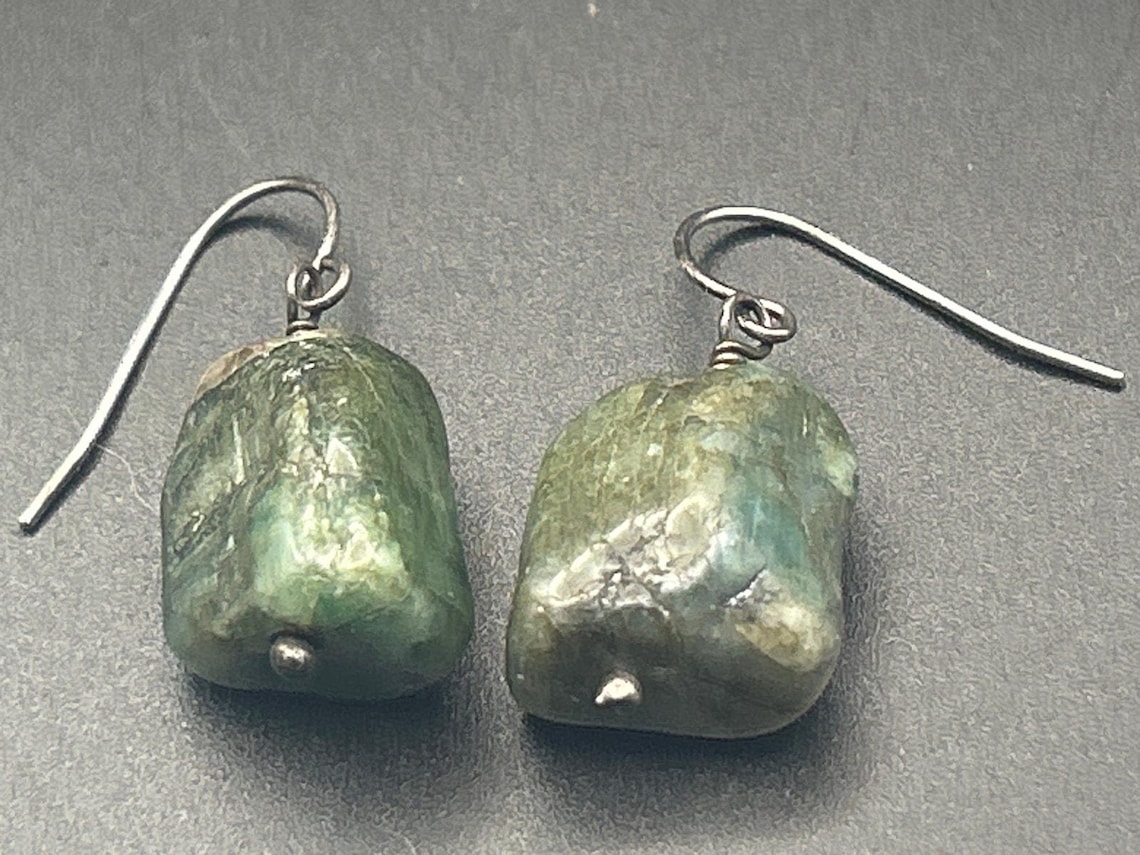 Vintage Lucoral LUC 925 Sterling Silver Raw Emerald 3 Pc Jewelry Set Stuller, photo 13 of 13