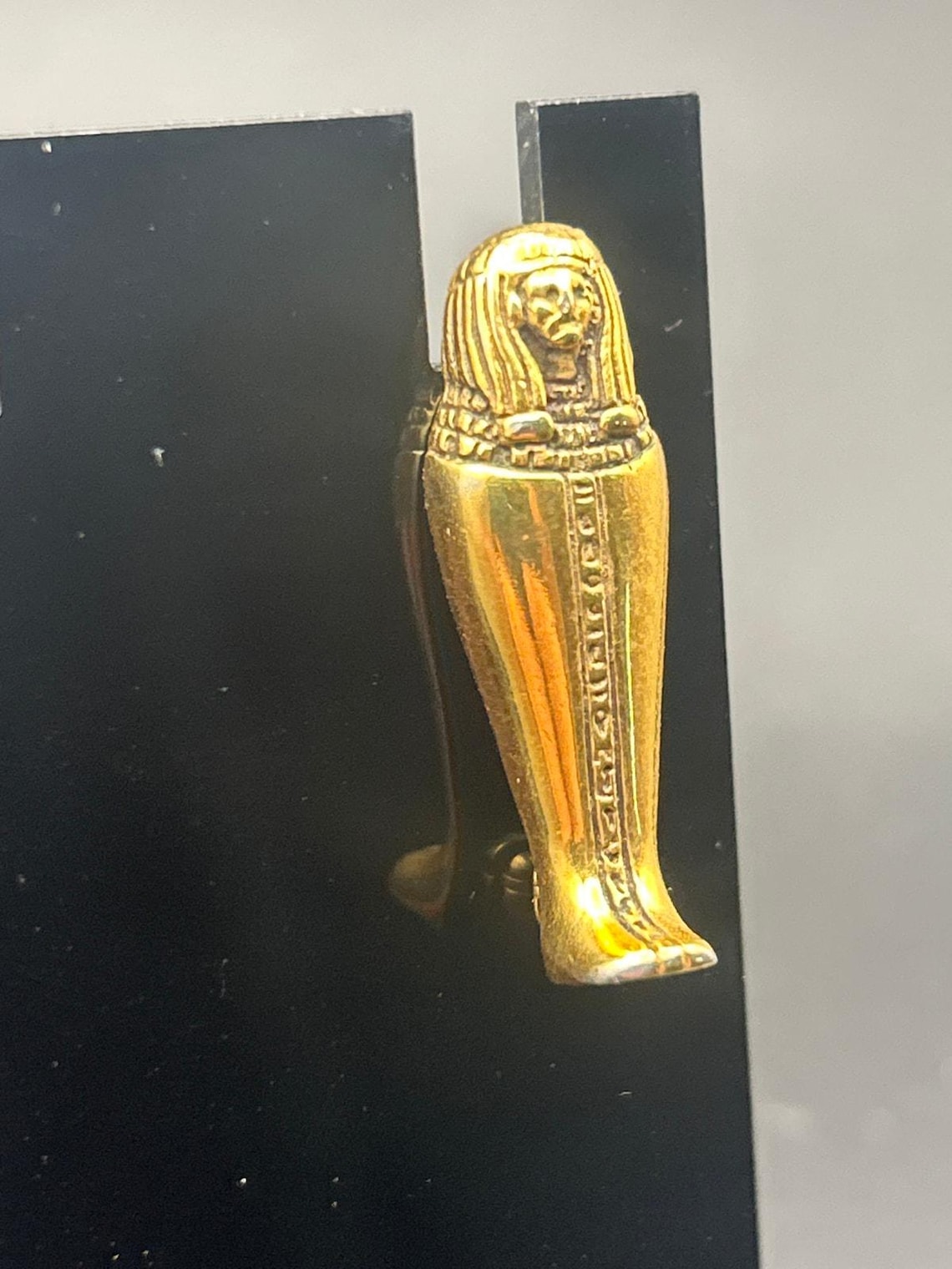 Vintage MFA Gold Tone Egyptian Revival Pharaoh Sarcophagus Brooch, photo 2 of 5