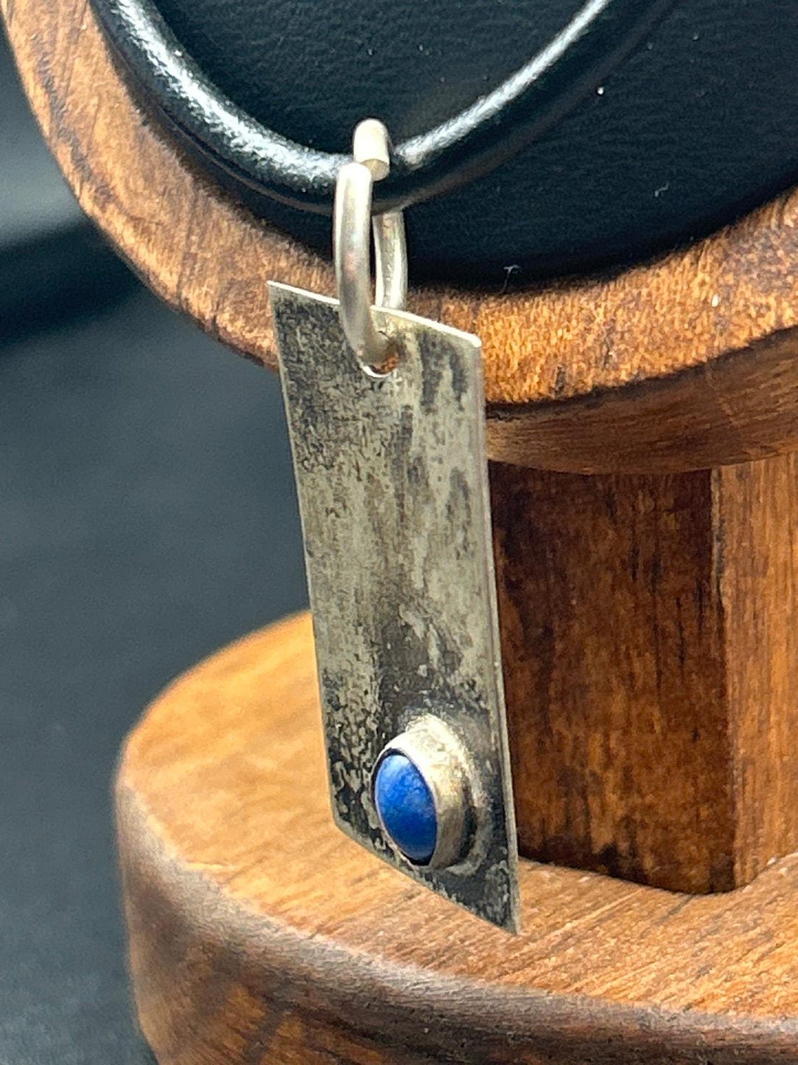 Vintage Handmade Modernist Silver Pendant Necklace | Abstract Bypass, photo 3 of 6