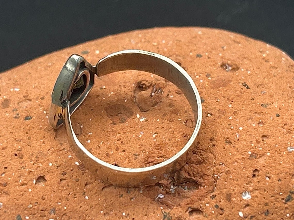 Handmade Maine Sea Glass All Seeing Eye Ring 925 Sterling Silver Size 7 Artisan, photo 3 of 9
