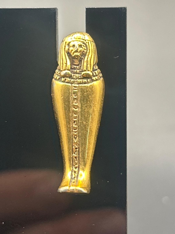 Vintage MFA Gold Tone Egyptian Revival Pharaoh Sarcophagus Brooch