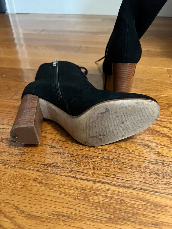Black Suede Leather Boots - image 6