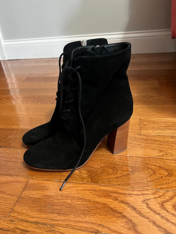 Black Suede Leather Boots - image 1
