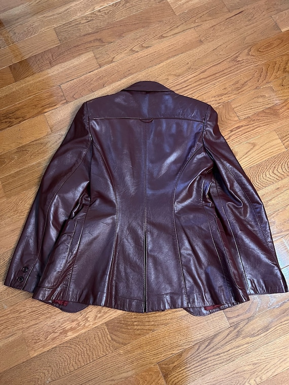 Vintage Etienne Aigner Maroon Leather Jacket - image 6