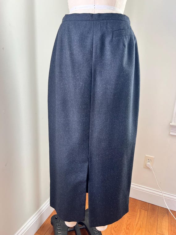 Long Wool Split Skirt
