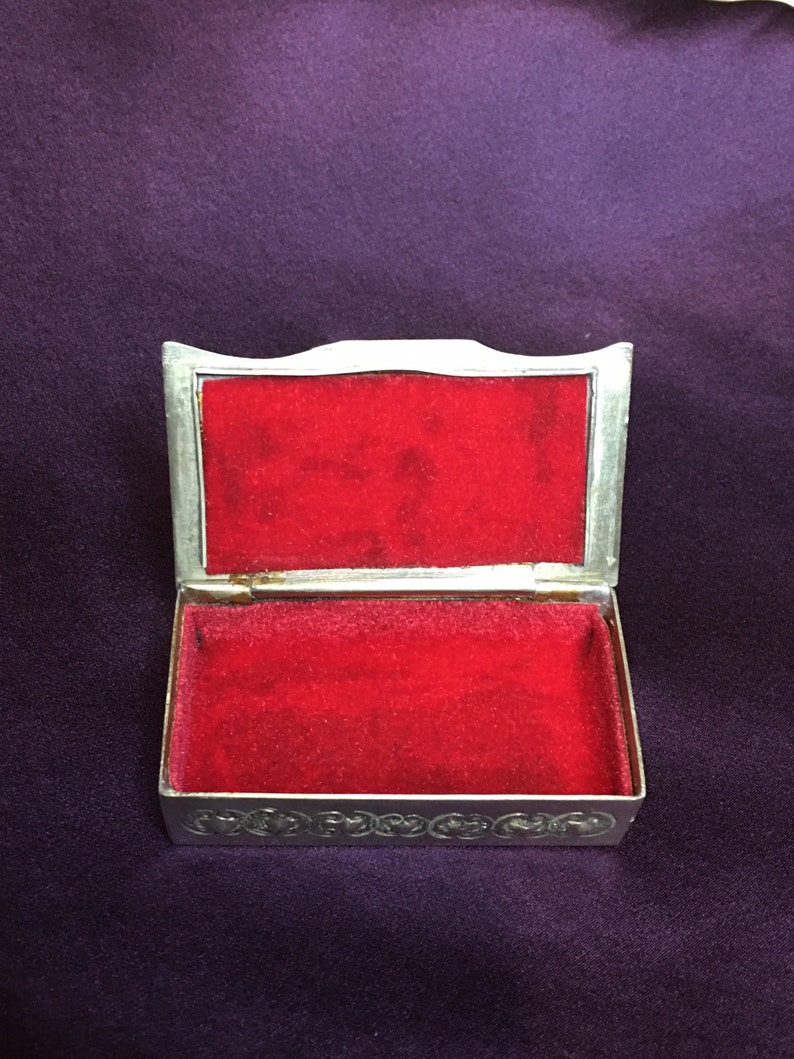 Vintage Metal Trinket Box Etsy