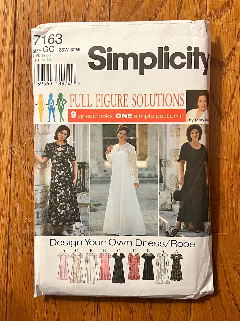 1996 Simplicity Dress Pattern 7163 - Etsy