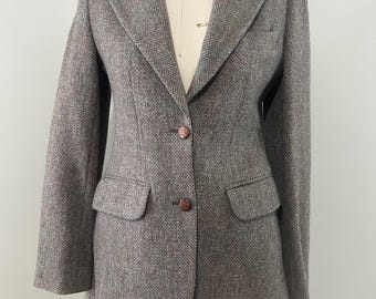 Vintage Wool Herringbone Blazer