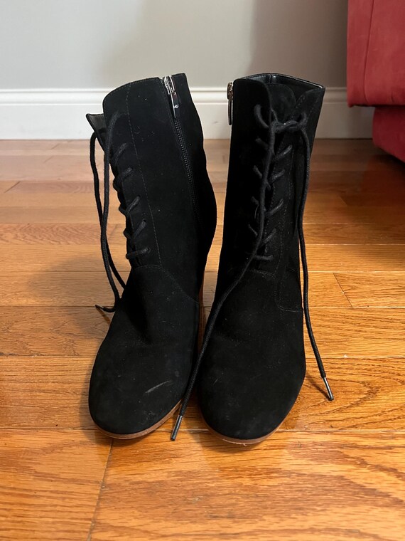 Black Suede Leather Boots - image 2