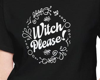 Witch Please! Floral Folk Art T-Shirt Unisex Jersey Short Sleeve Tee Pagan Life Witchy Shirt Flower Occult Cottage Core Gift TShirt